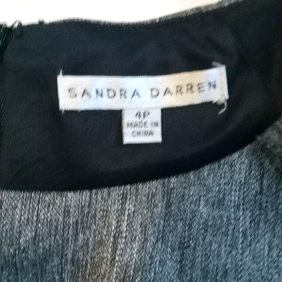 🩶🖤🤍 NWOT Womens Sandra Darren Dress Stripes 4P Office Interview Work Network - Picture 4 of 5